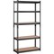 Black Carbon Steel Adjustable 5-Tier Garage Storage Rack with MDF Shelves